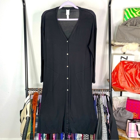 The Tog Shop Black Duster Knit Cardigan Layer Top - Picture 1 of 8